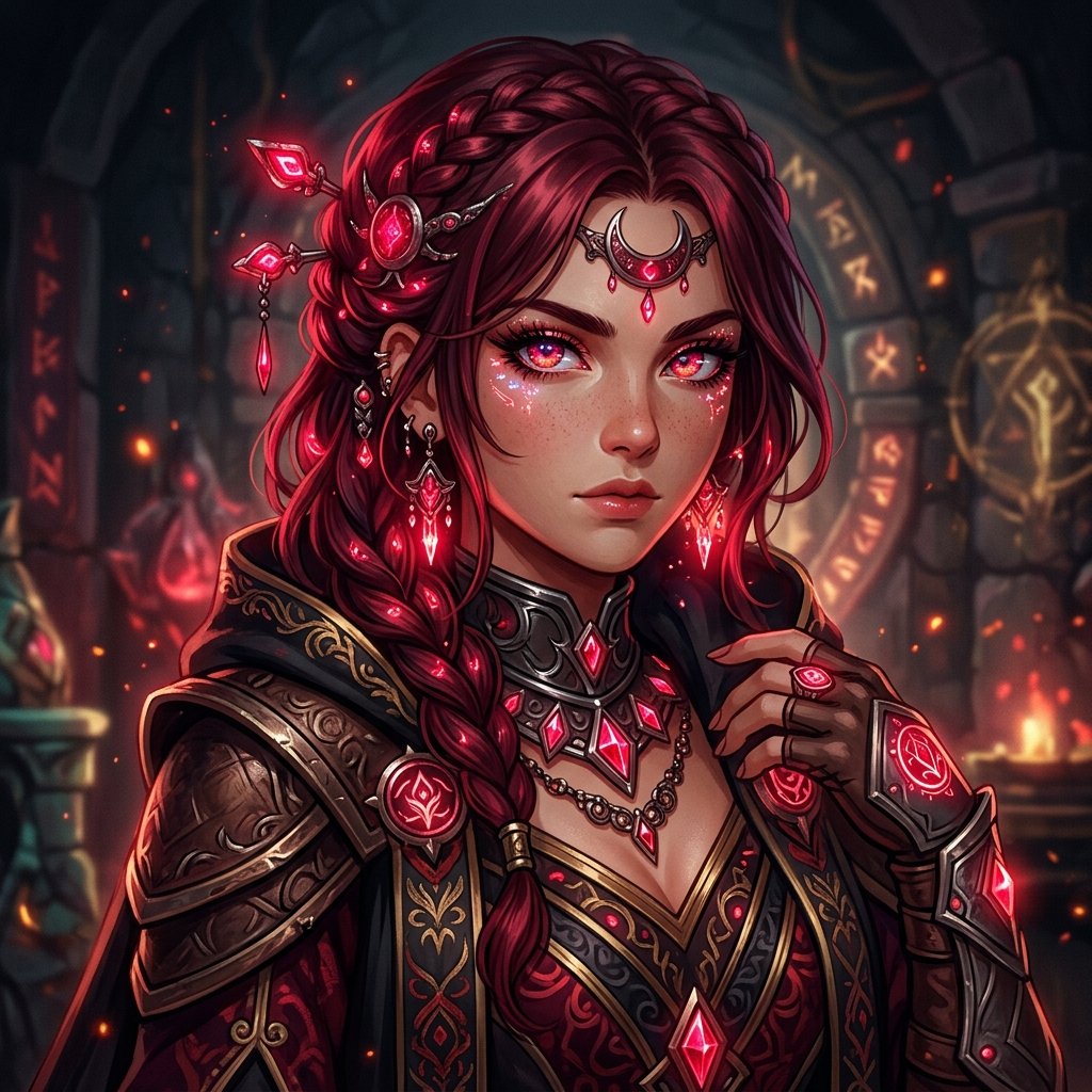 Crimson Fantasy Character Portrait
