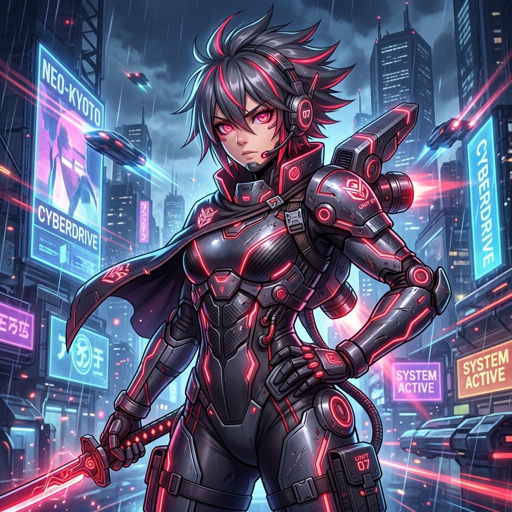 Cyberpunk Mecha Character Render
